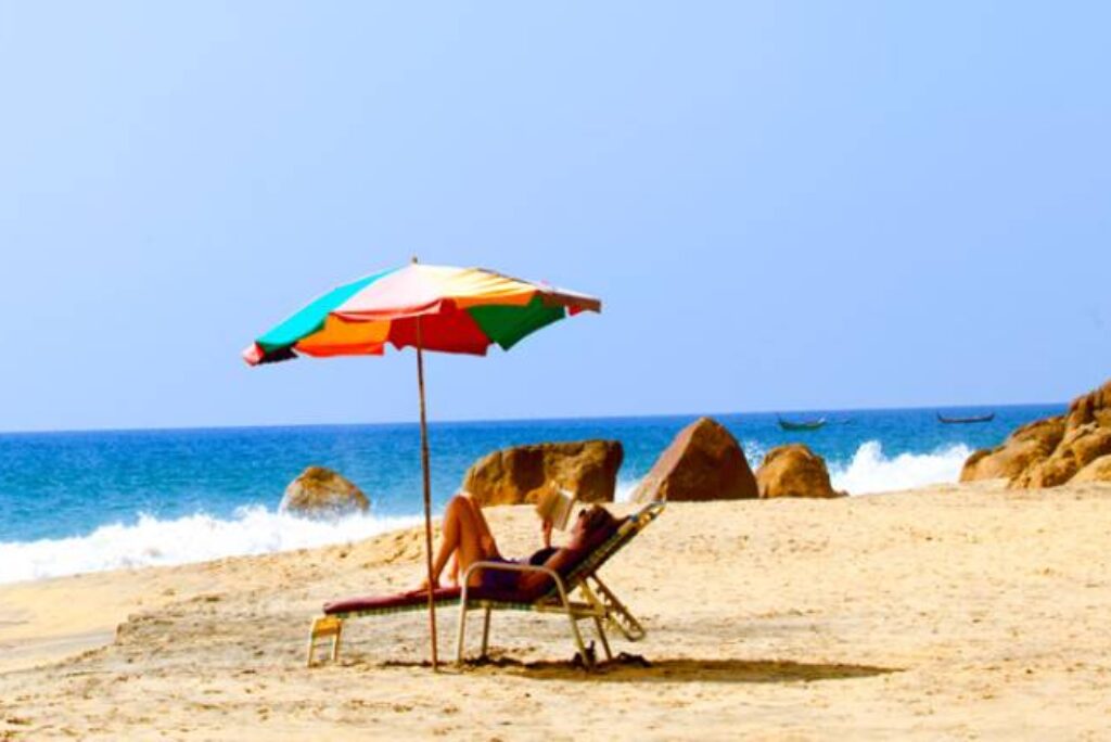 Sunbathing at Varkala