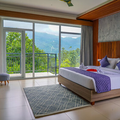 Spacious bed room in Winternote Munnar resort with peaceful atmosphere
